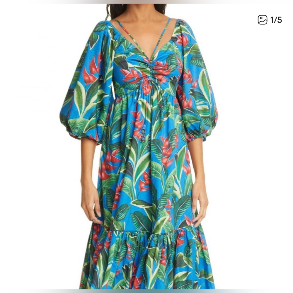 Farm RIO Dream Garden Floral Cotton Midi
Dress - SMALL